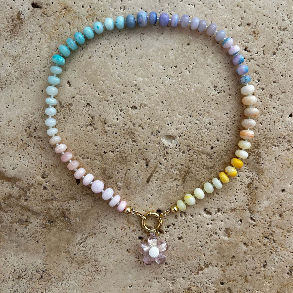 Flower Pendant Beaded Necklace — necklace, view 13