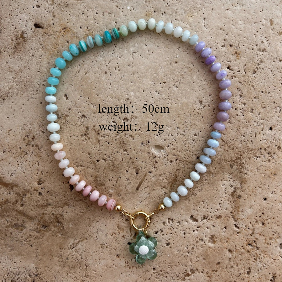 Flower Pendant Beaded Necklace — necklace, view 14
