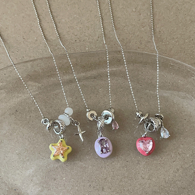 Starburst Teardrop Pendant Necklace — necklace, view 2