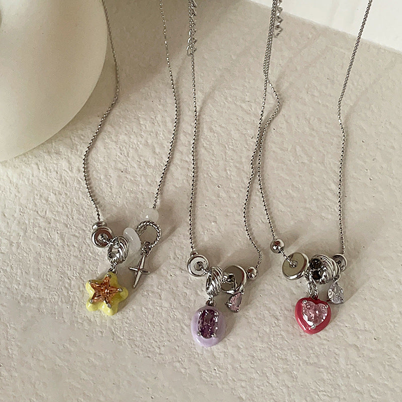 Starburst Teardrop Pendant Necklace — necklace, view 3