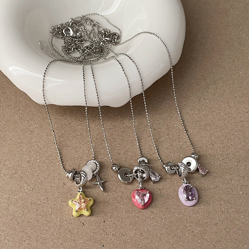 Starburst Teardrop Pendant Necklace — necklace, view 4