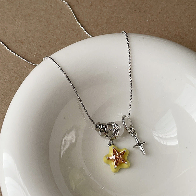 Starburst Teardrop Pendant Necklace — necklace, view 5