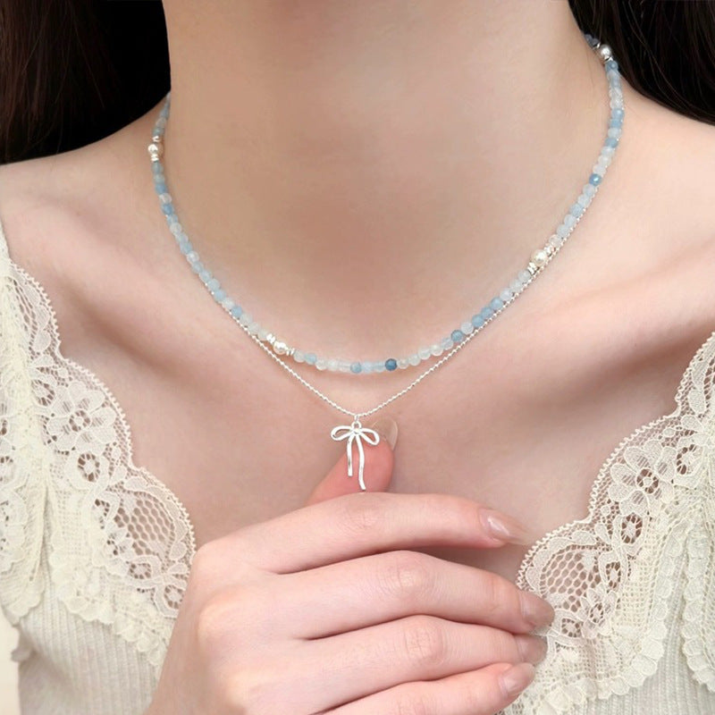 Bow Knot Pendant Necklace — necklace, view 6