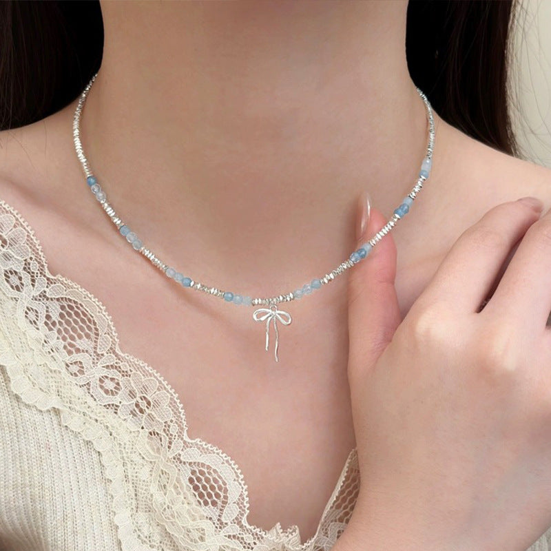 Bow Knot Pendant Necklace — necklace, view 7