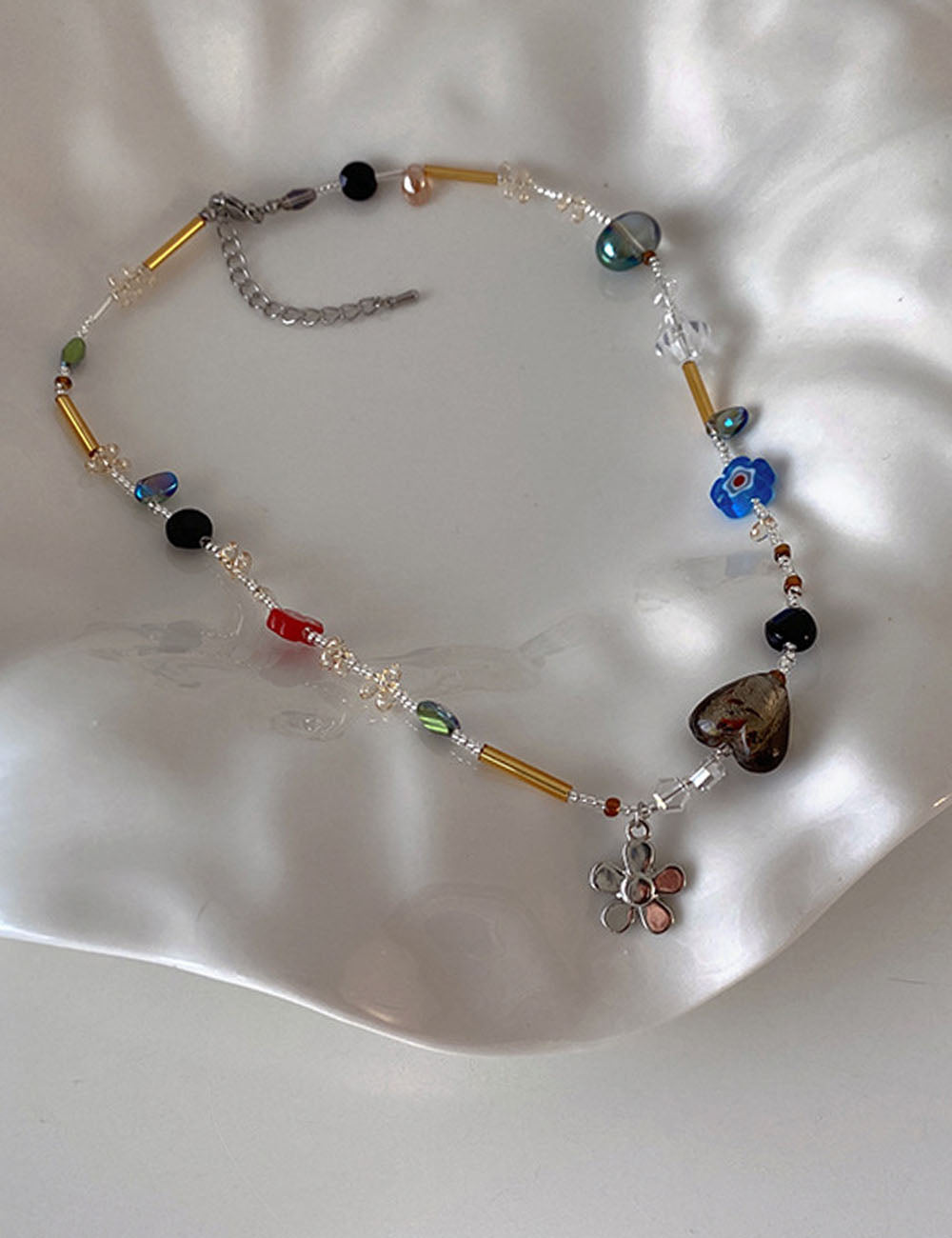 Colourful Flower Pendant Necklace — colorful necklace