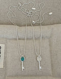 Turquoise Key Pendant Necklace — necklace