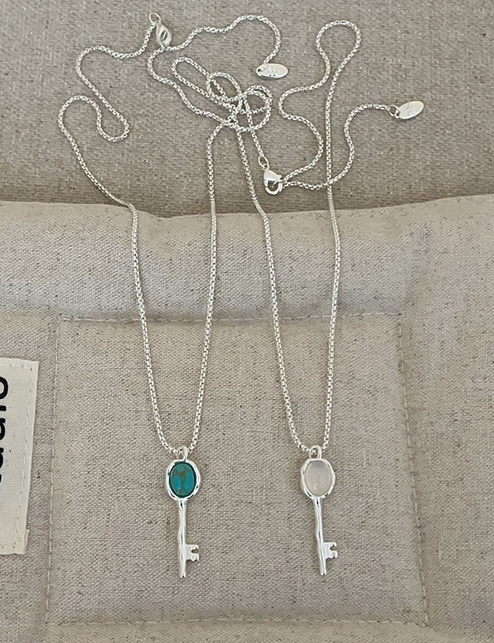 Turquoise Key Pendant Necklace — necklace