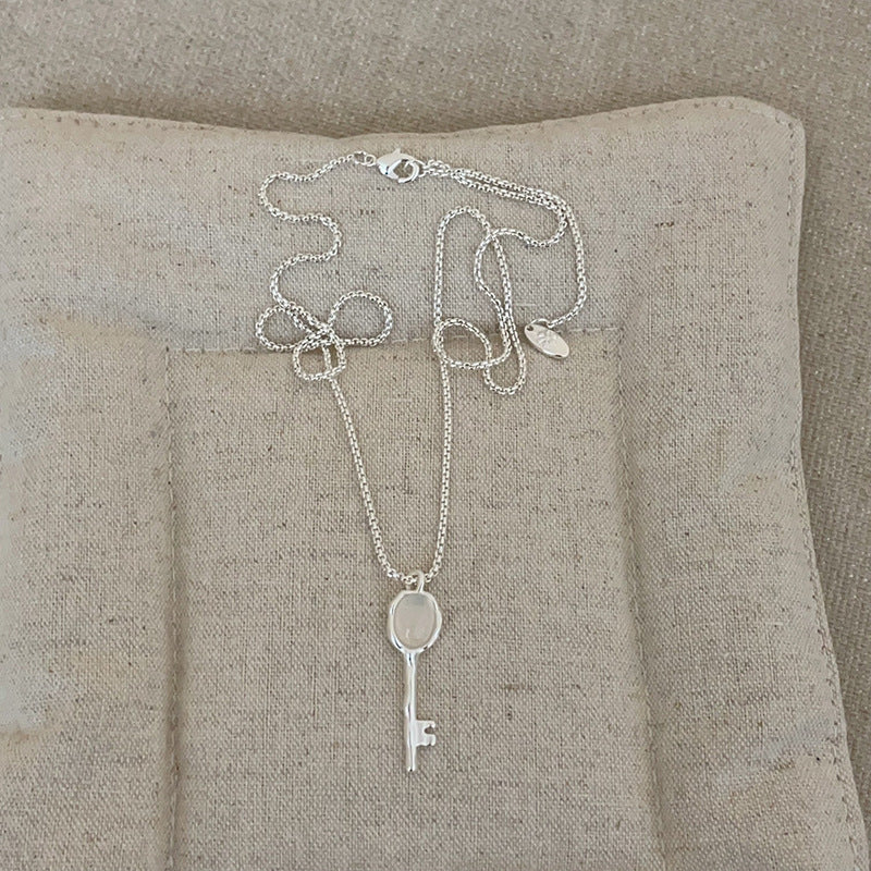 Turquoise Key Pendant Necklace — necklace, view 6