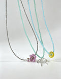 Beaded Flower Bowknot Choker — necklace