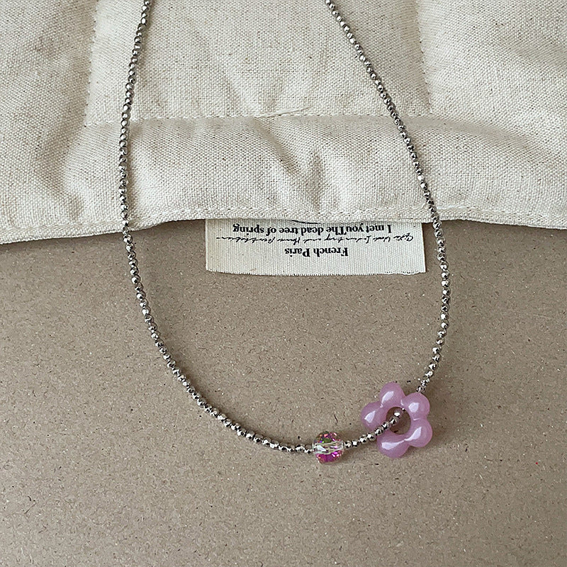 Beaded Flower Bowknot Choker — necklace, view 7