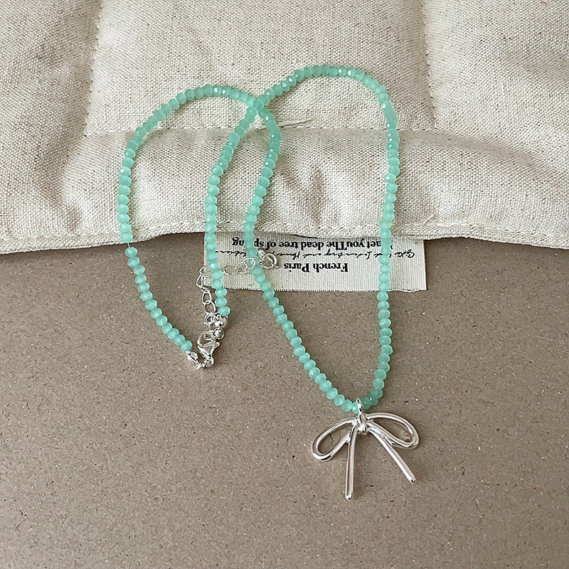 Beaded Flower Bowknot Choker — necklace, view 8
