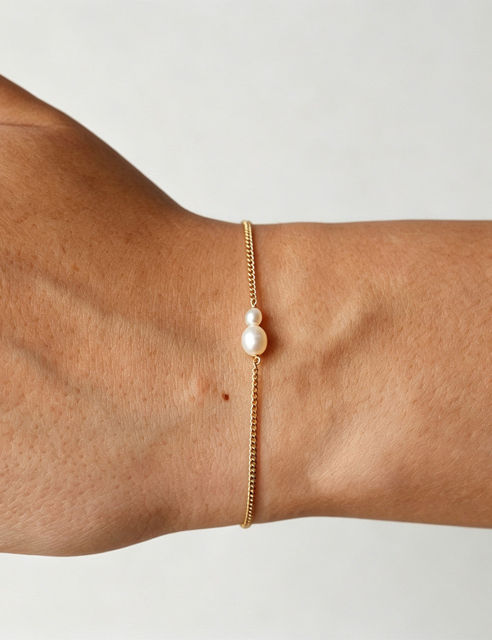 Pearl Link Chain Bracelet — bracelet, view 3