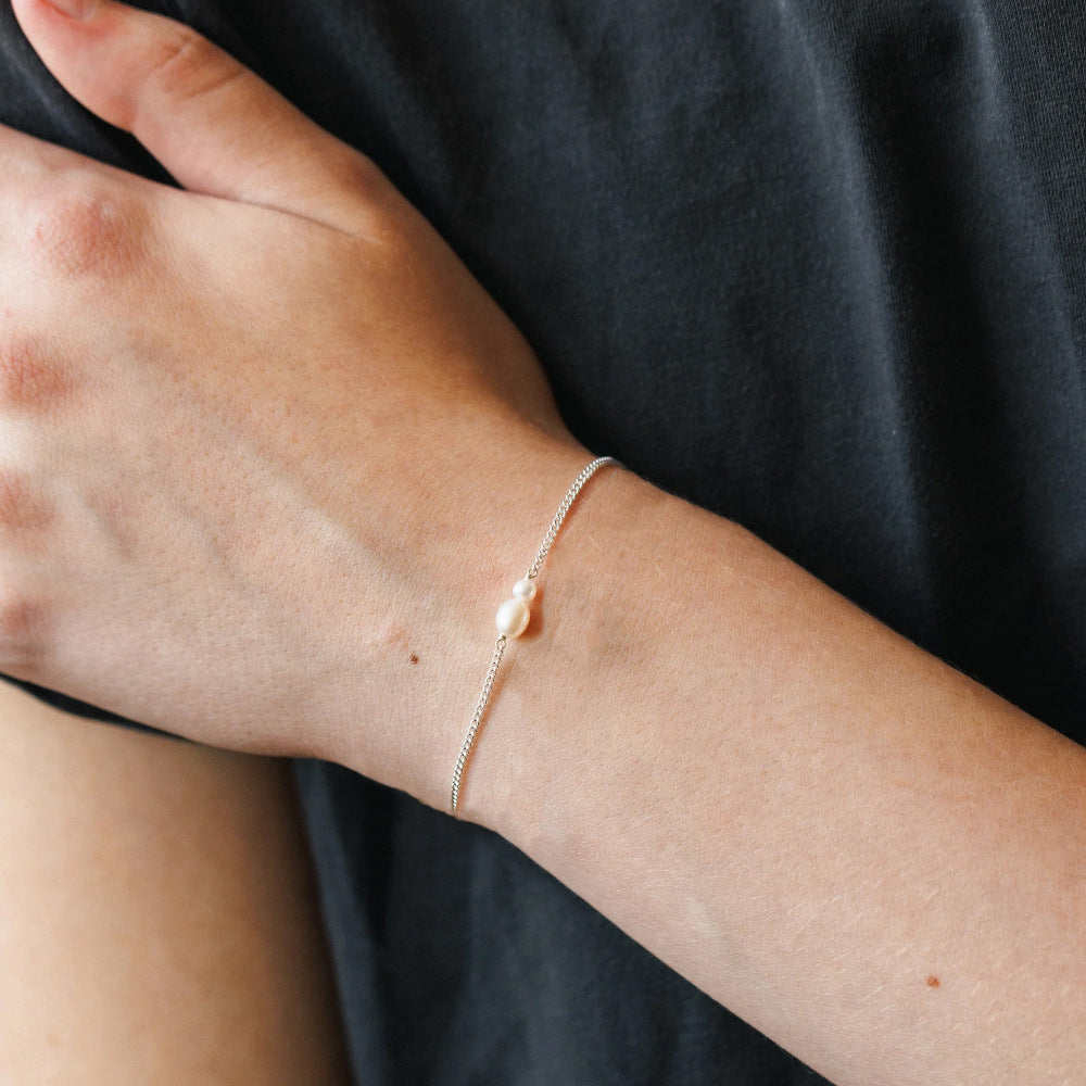 Pearl Link Chain Bracelet — bracelet, view 5