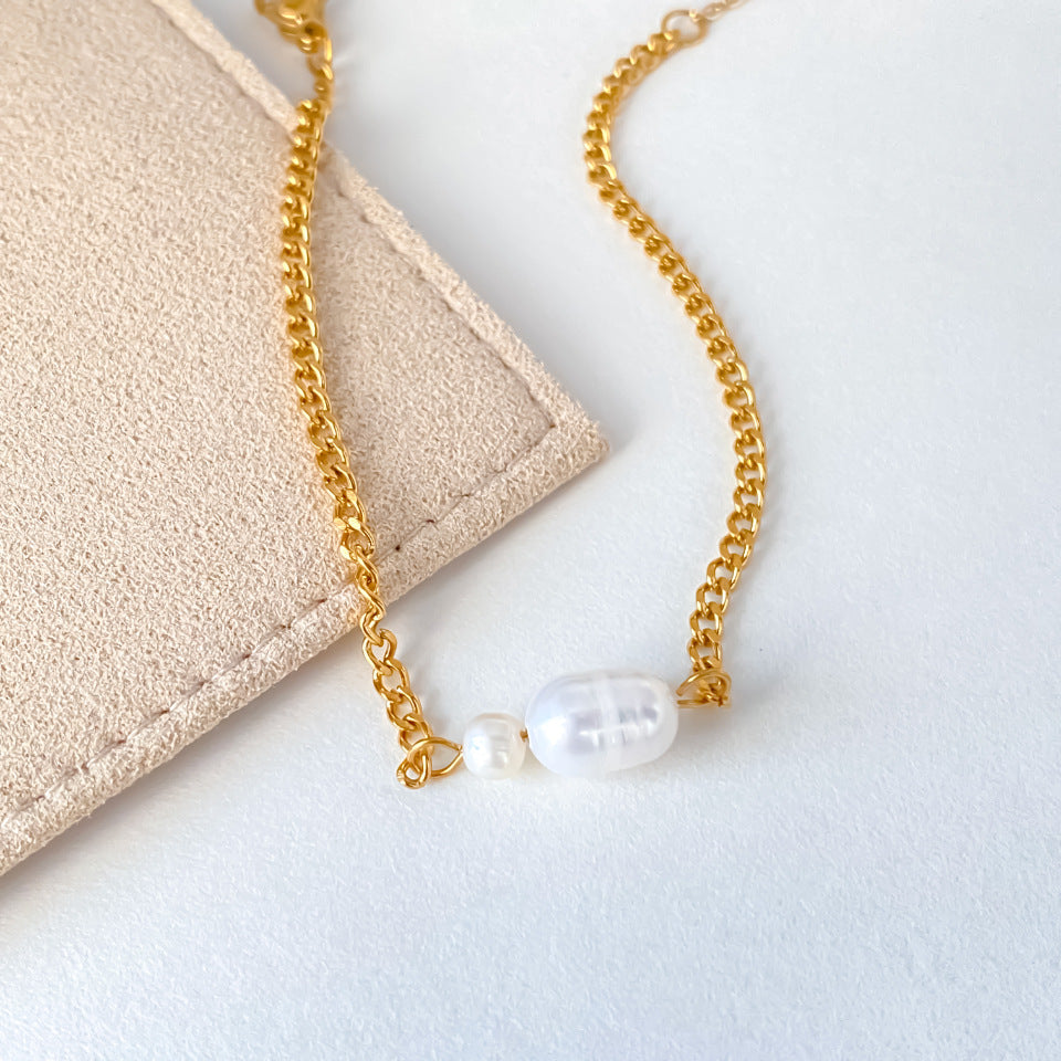 Pearl Link Chain Bracelet — bracelet, view 10