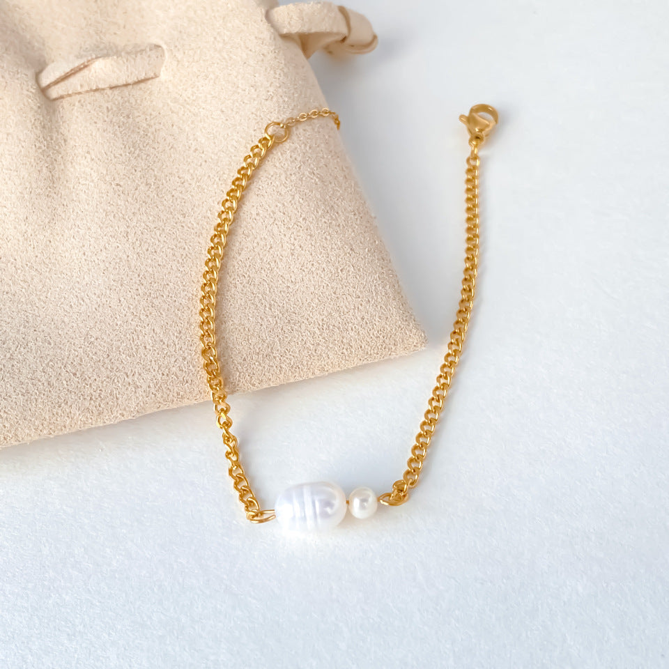 Pearl Link Chain Bracelet — bracelet, view 11