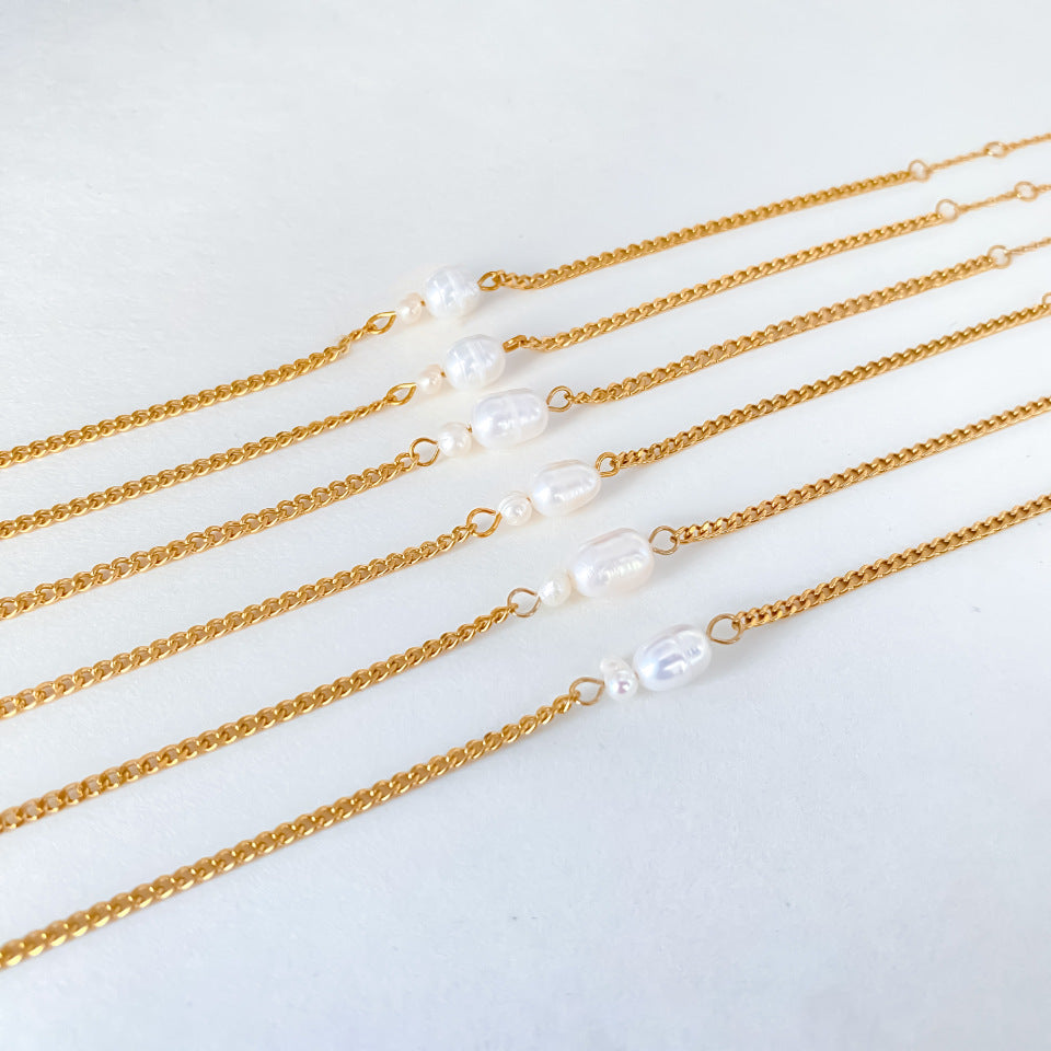 Pearl Link Chain Bracelet — bracelet, view 12