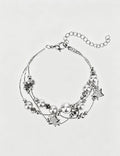 Multi-Layered Pearl Beaded Bracelet — silver bracelet