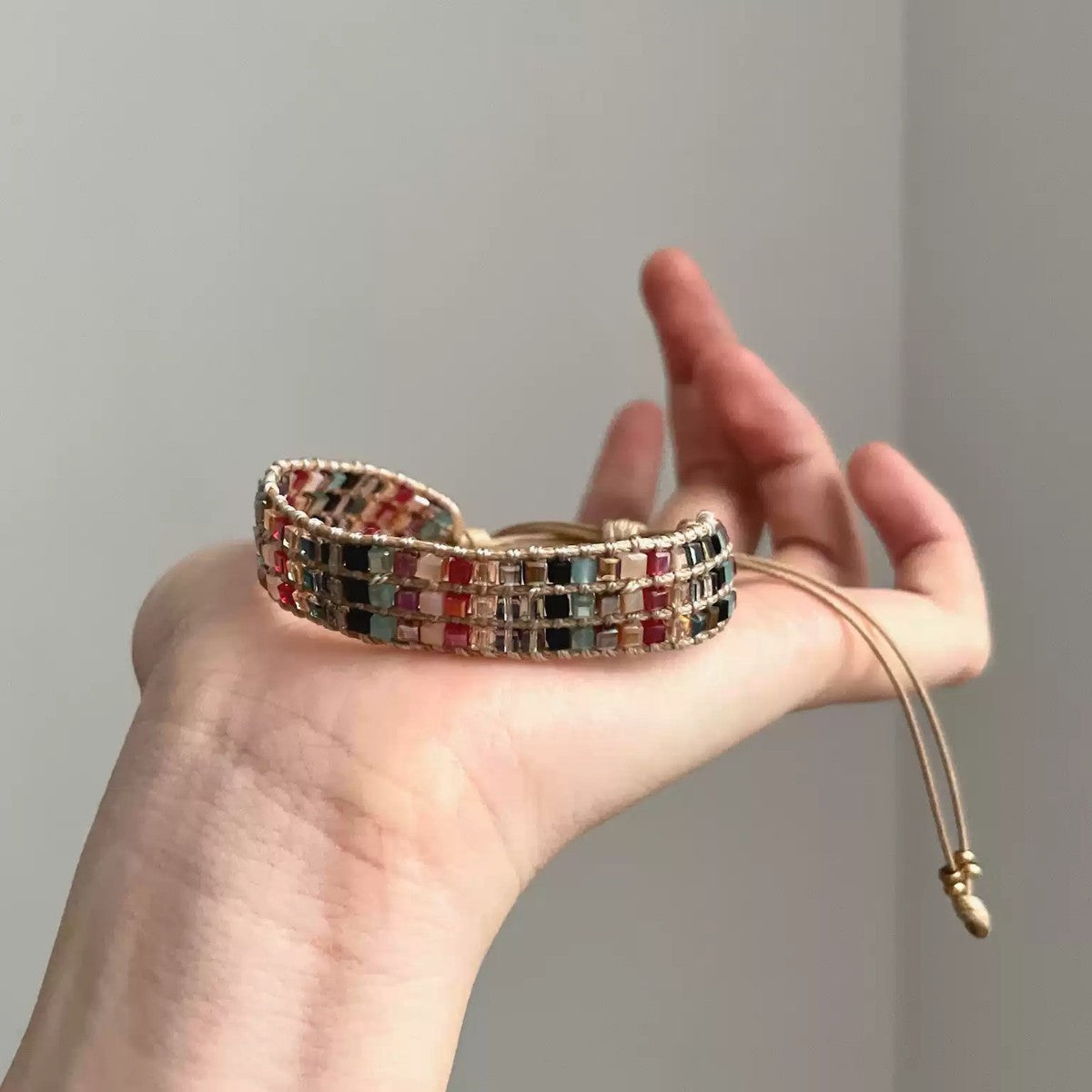 Colourful Braided Acrylic Bracelet — colorful bracelet, view 3