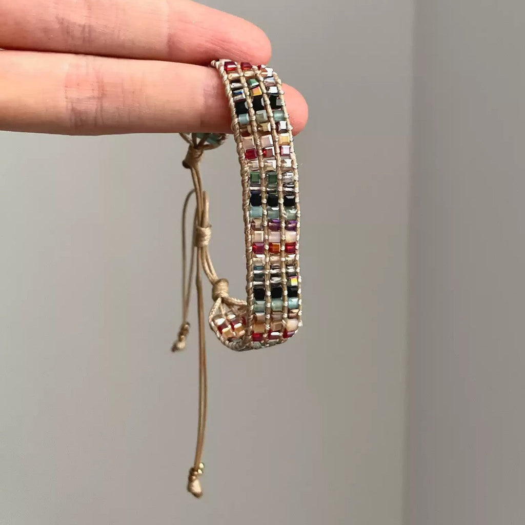 Colourful Braided Acrylic Bracelet — colorful bracelet, view 4