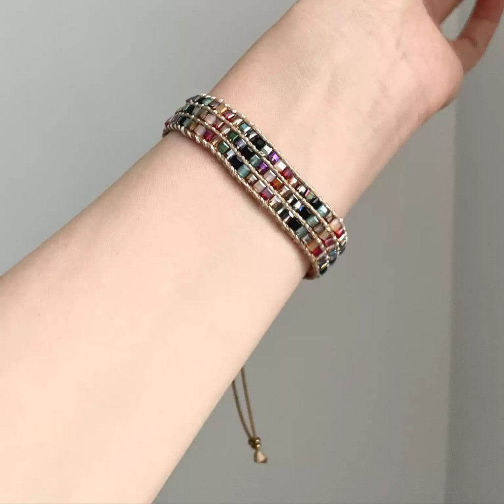 Colourful Braided Acrylic Bracelet — colorful bracelet, view 5