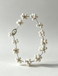Flower Ball Braided Bracelet — ivory bracelet