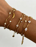Gold Zirconia Link Chain Bracelet — gold bracelet