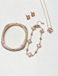 Pink Zirconia Flower Bracelet — pink bracelet