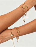 Rhinestone Flower Chain Bracelet — gold bracelet
