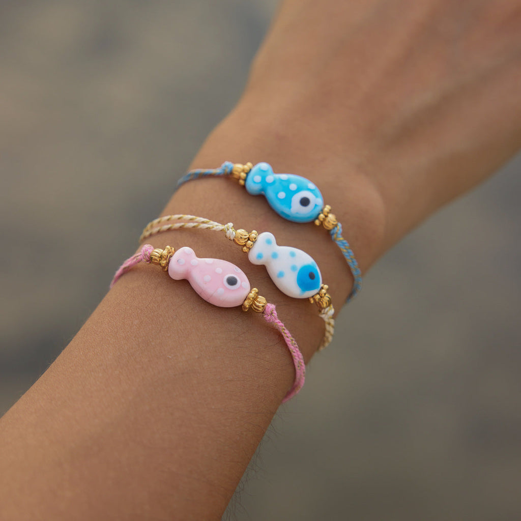 Fish Pendant Braided Bracelet — bracelet, view 3