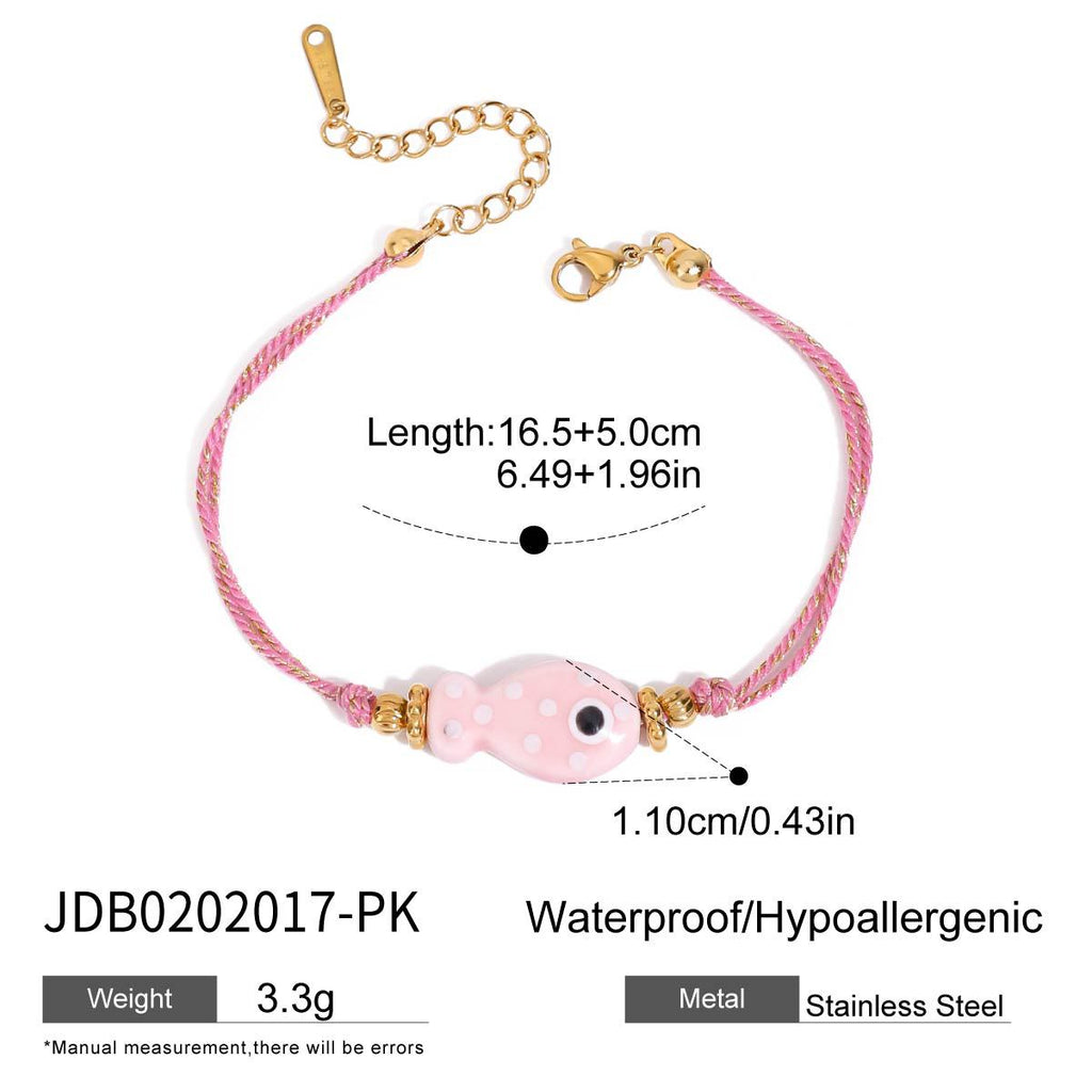 Fish Pendant Braided Bracelet — bracelet, view 5