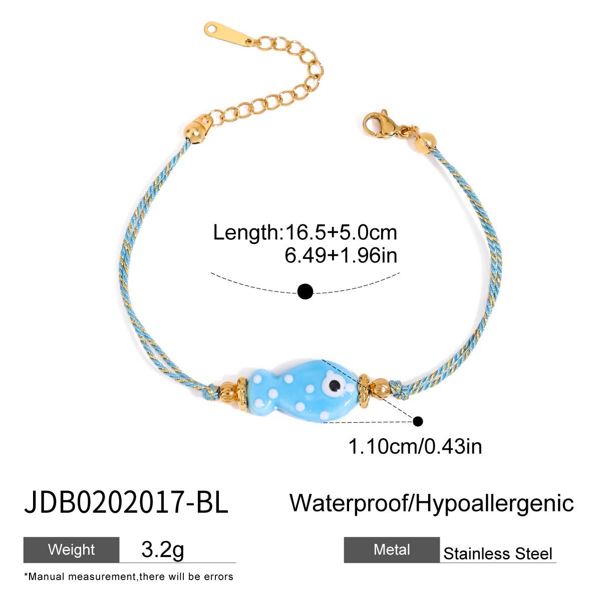 Fish Pendant Braided Bracelet — bracelet, view 6