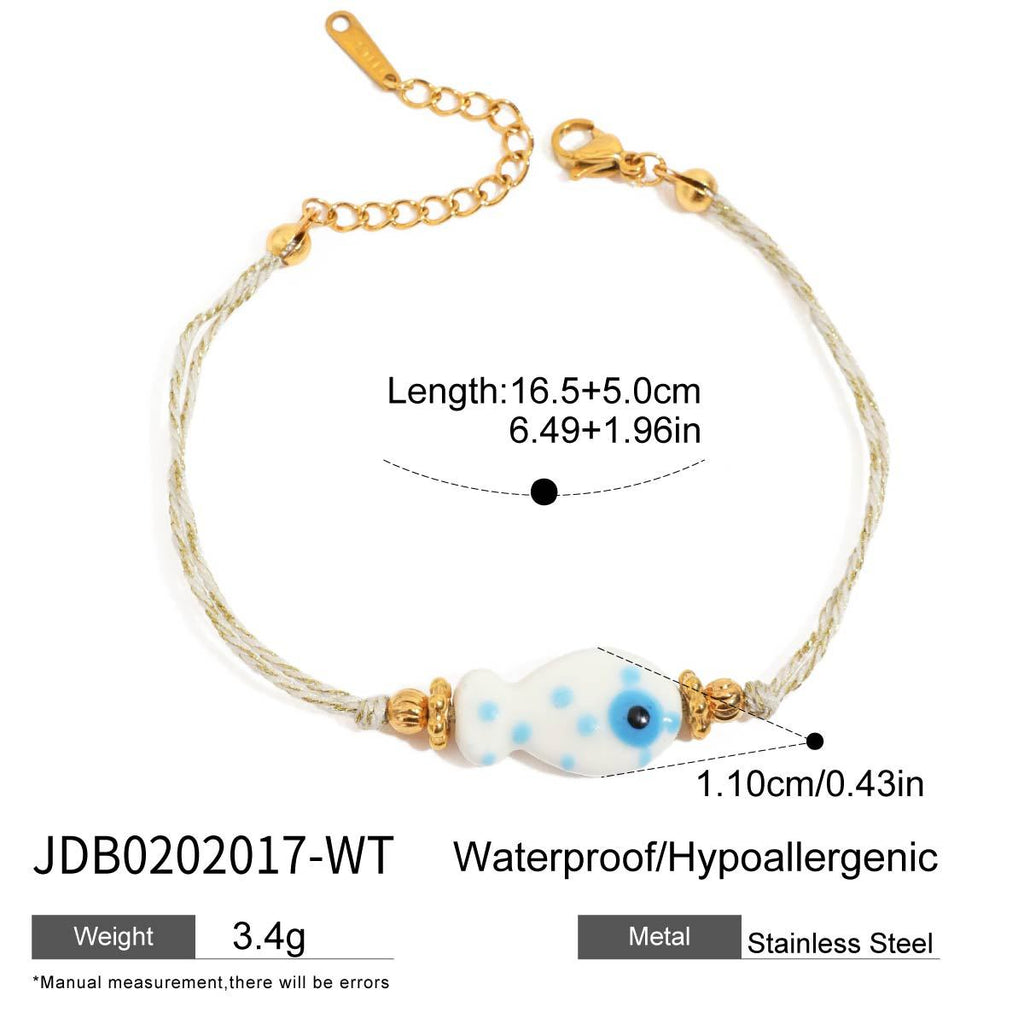 Fish Pendant Braided Bracelet — bracelet, view 7