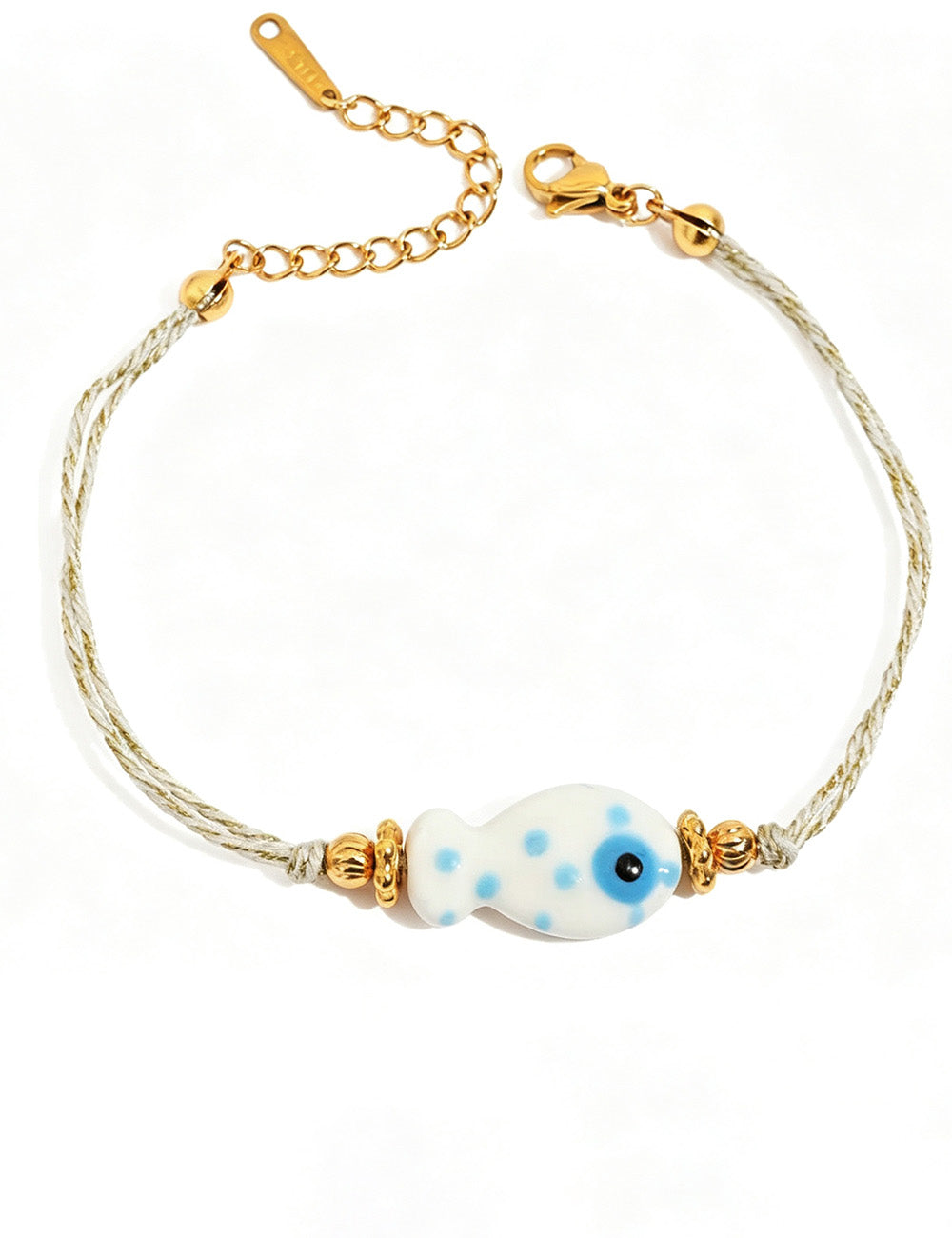 Fish Pendant Braided Bracelet — bracelet, view 8