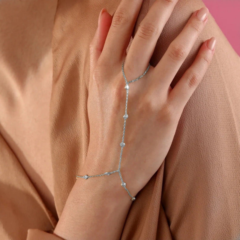 Rhinestone Link Chain Bracelet — bracelet, view 5