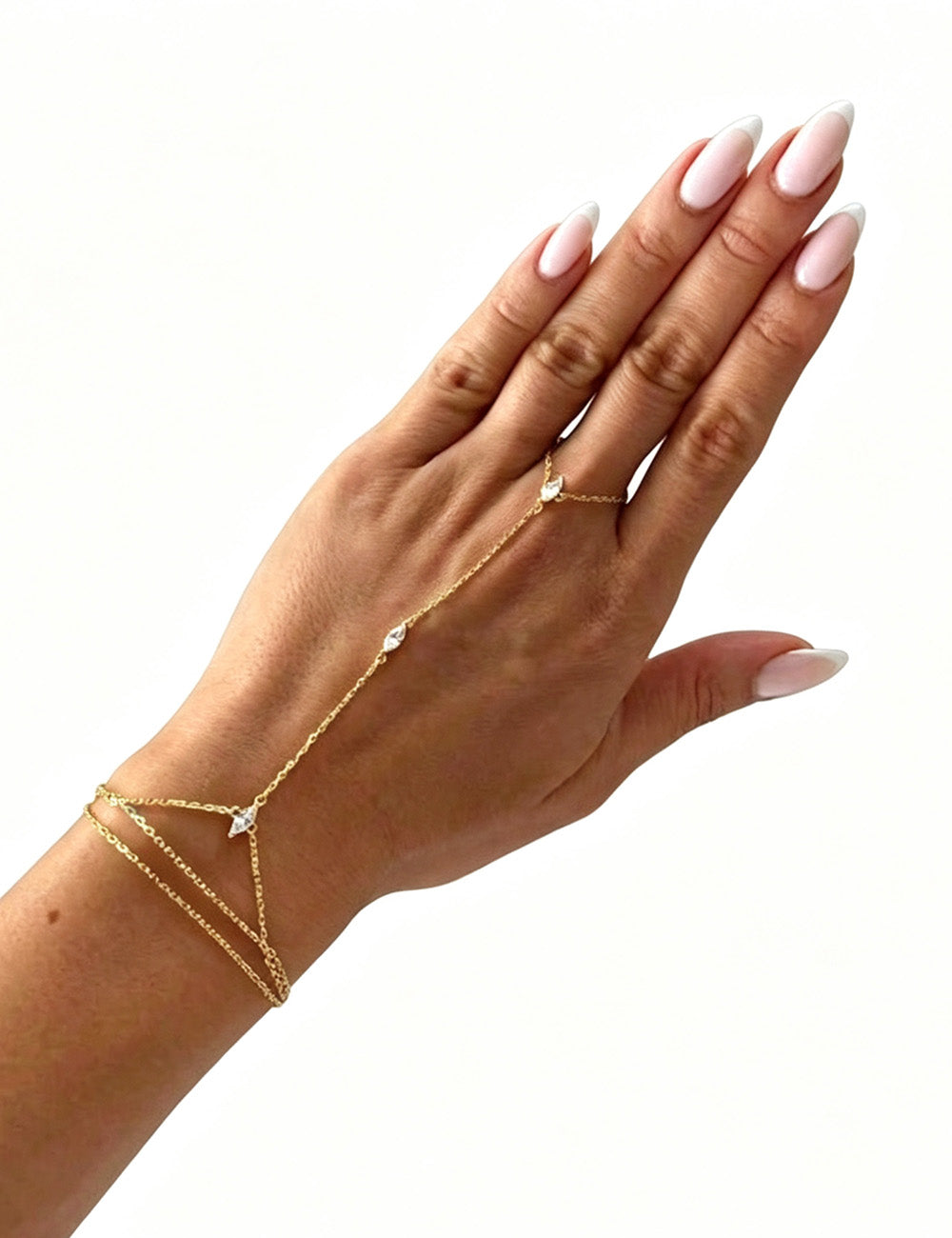 Geometric Rhinestone Link Bracelet — bracelet, view 2