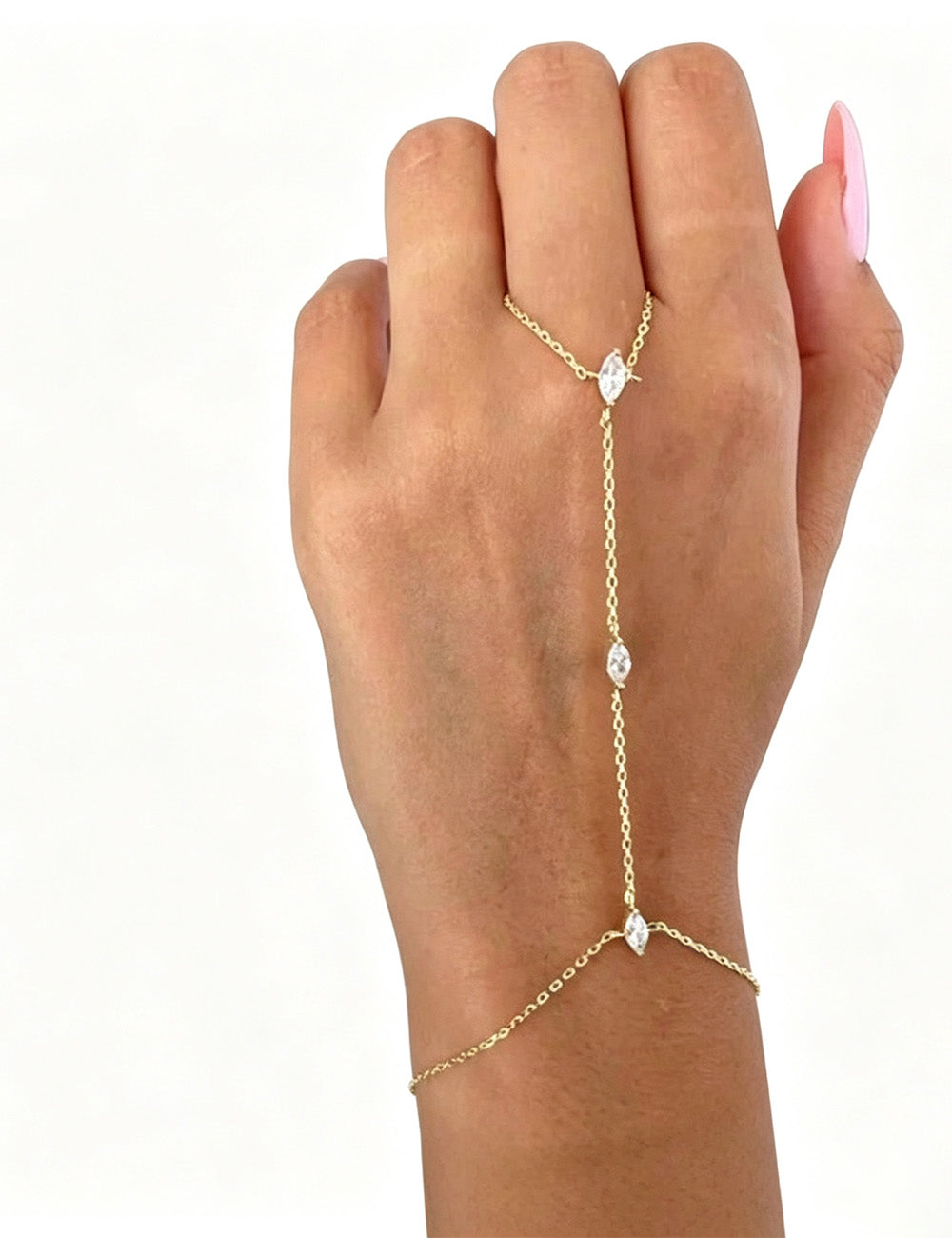 Geometric Rhinestone Link Bracelet — bracelet, view 3