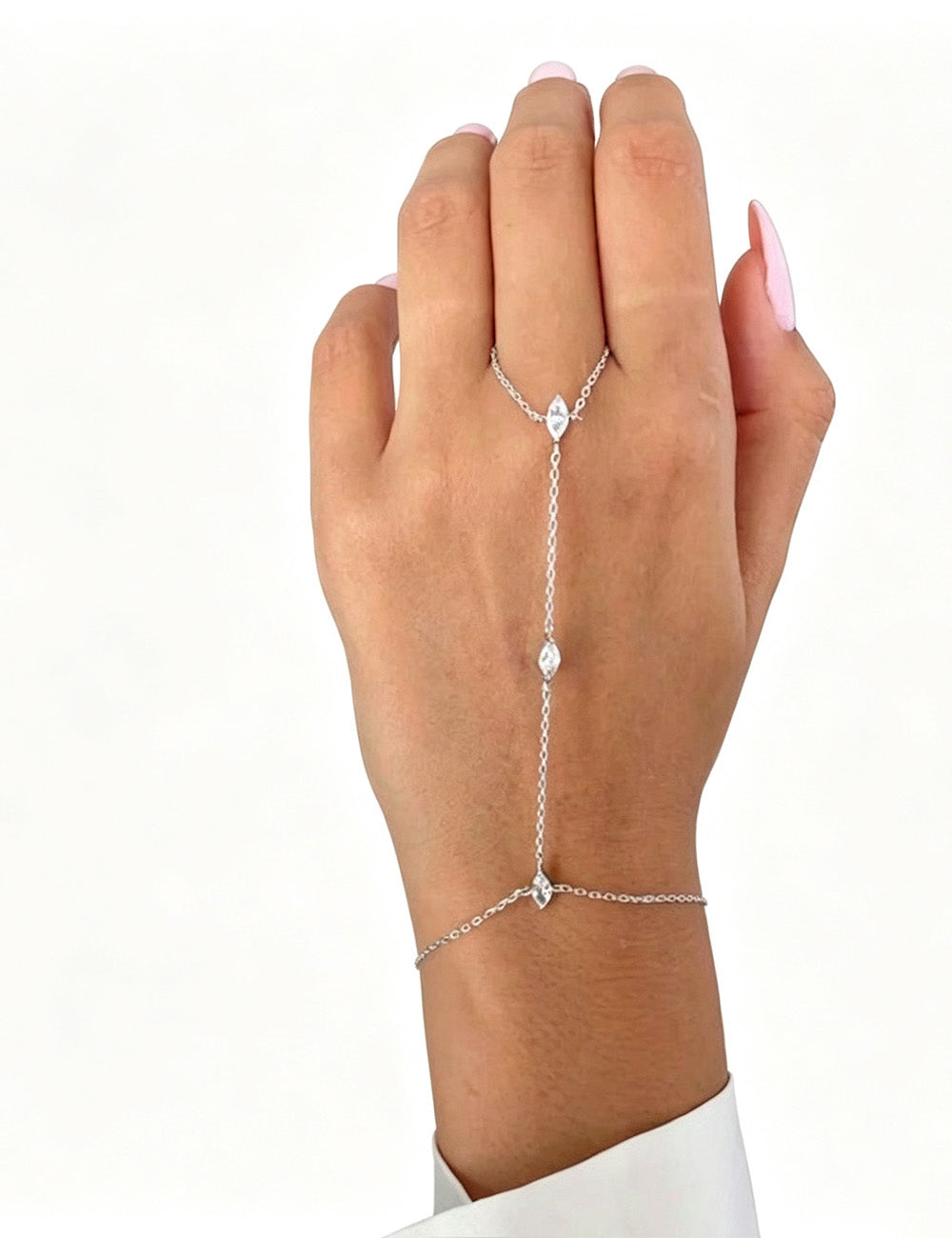 Geometric Rhinestone Link Bracelet — bracelet, view 4