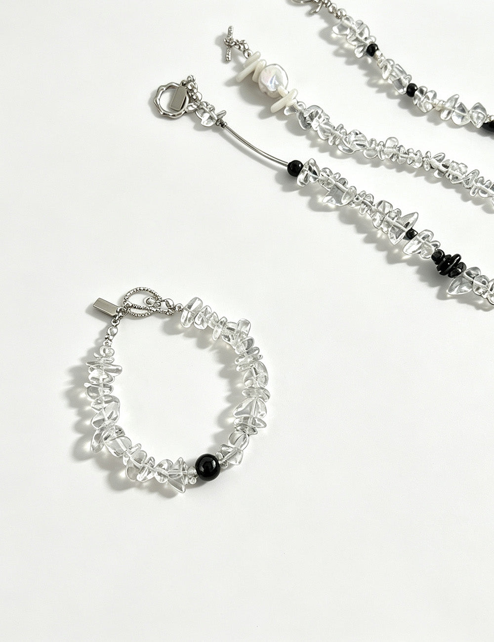 Adjustable Beaded Stone Bracelet — bracelet, view 2