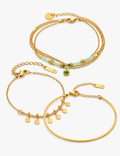 Evil Eye Beaded Chain Bracelet — gold bracelet