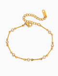 Layered Zirconia Link Bracelet — gold bracelet