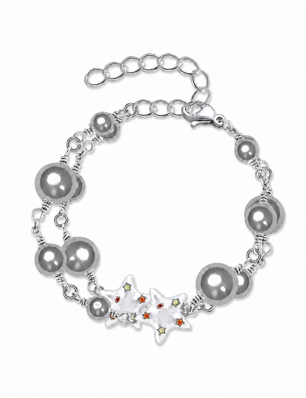 Double Layered Star Bracelet — silver bracelet