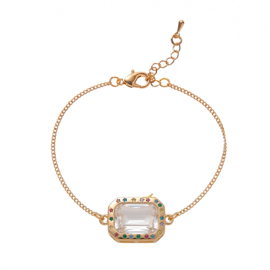 Round Heart Charm Bracelet — gold bracelet, view 5