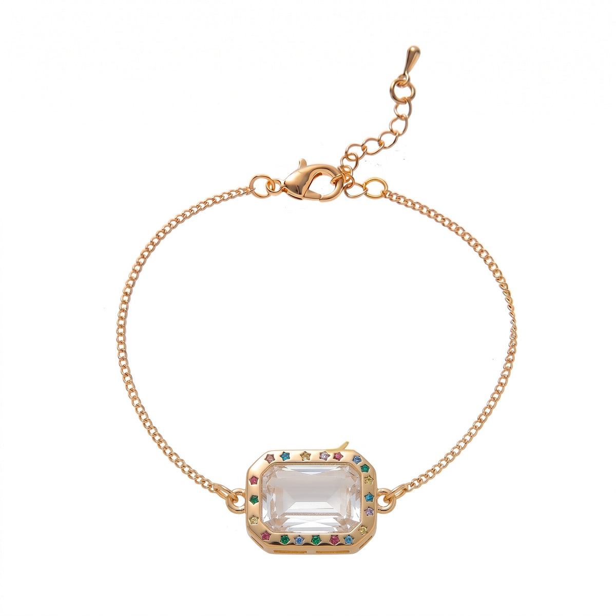 Round Heart Charm Bracelet — gold bracelet, view 5
