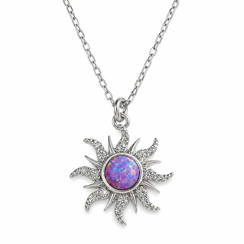 Zirconia Sunburst Charm Bracelet — bracelet, view 4