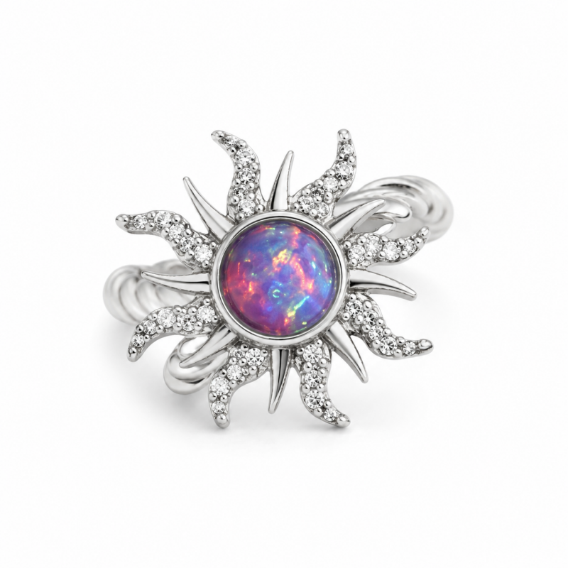 Zirconia Sunburst Charm Bracelet — bracelet, view 5