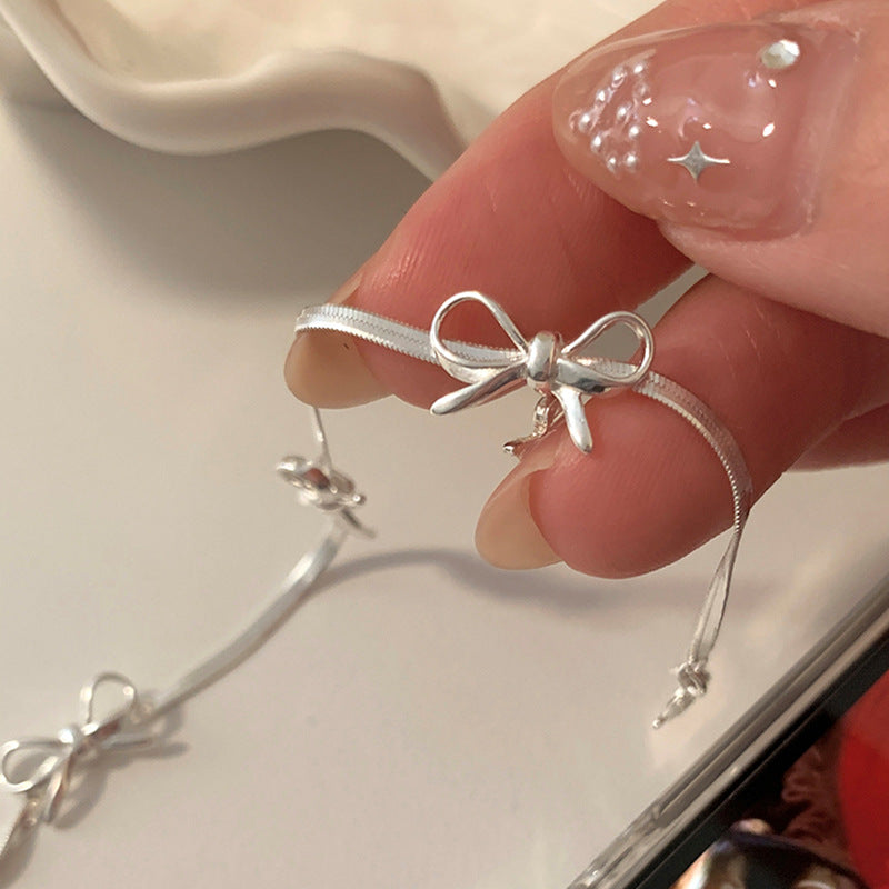 Silver Bow Knot Bracelet — silver bracelet, view 5