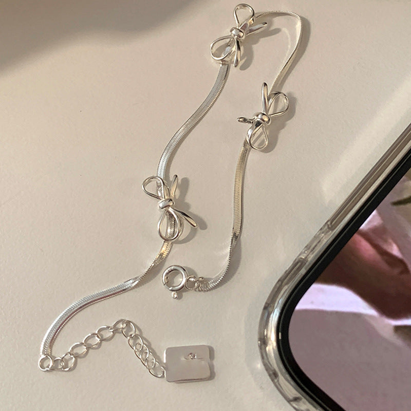 Silver Bow Knot Bracelet — silver bracelet, view 6