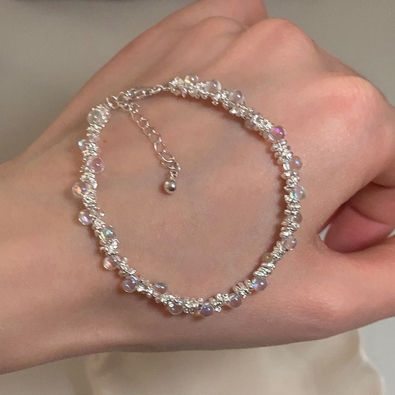 Transparent Silver Bead Bracelet — silver bracelet, view 2