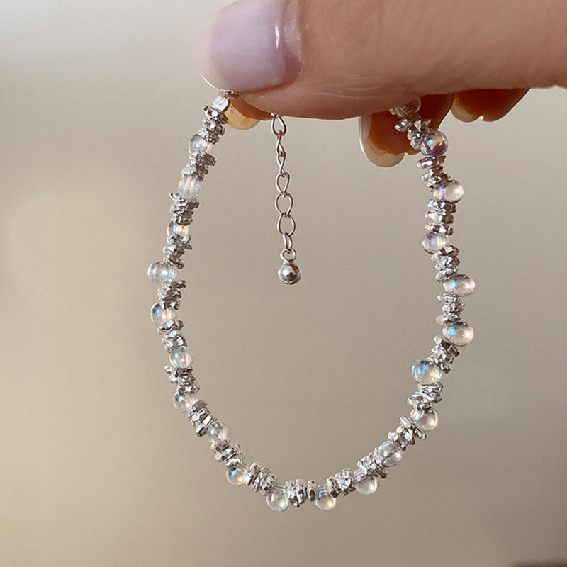 Transparent Silver Bead Bracelet — silver bracelet, view 5