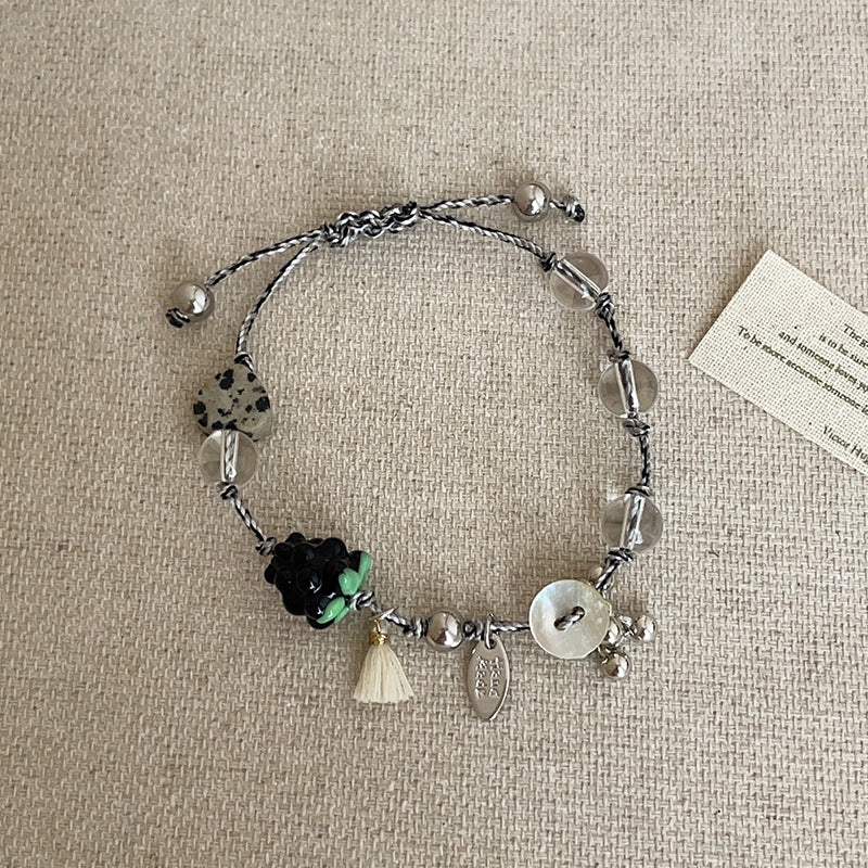 Silver Braided Link Bracelet — silver bracelet, view 2